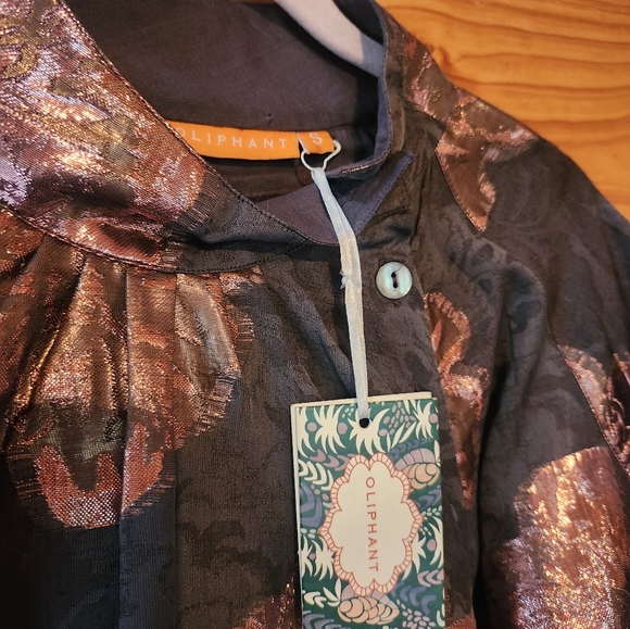 OLIPHANT NWT Rosa Black Button Neck Top SZ S - Picture 4 of 11